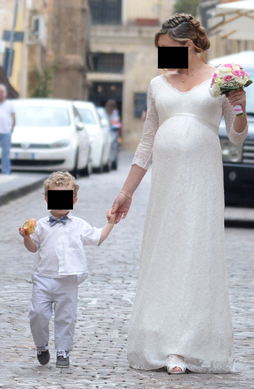 Robe de mariée Tiffany rose d'occasion pas chère taille 38,40 - Joyne