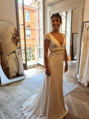 Robe de mariée Plumetis d'occasion pas chère taille 40,38 - Joyne